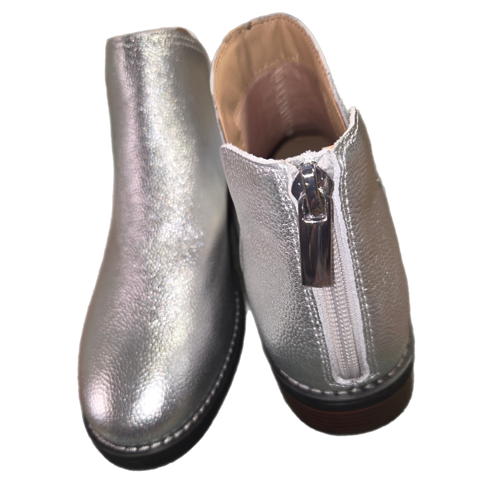 LANDS' END ESSENTIAL METALLIC DESIGNER ANKLE BOOTS SIZE 7.5 "SO CUTE" LIKE NEW - Picture 4 of 6